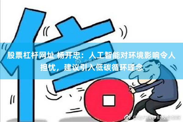 股票杠杆网址 杨开忠：人工智能对环境影响令人担忧，建议引入低碳循环理念