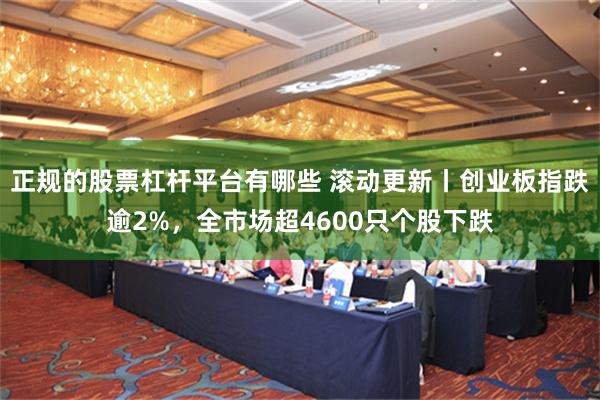 正规的股票杠杆平台有哪些 滚动更新丨创业板指跌逾2%，全市场超4600只个股下跌