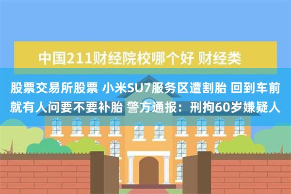 股票交易所股票 小米SU7服务区遭割胎 回到车前就有人问要不要补胎 警方通报：刑拘60岁嫌疑人